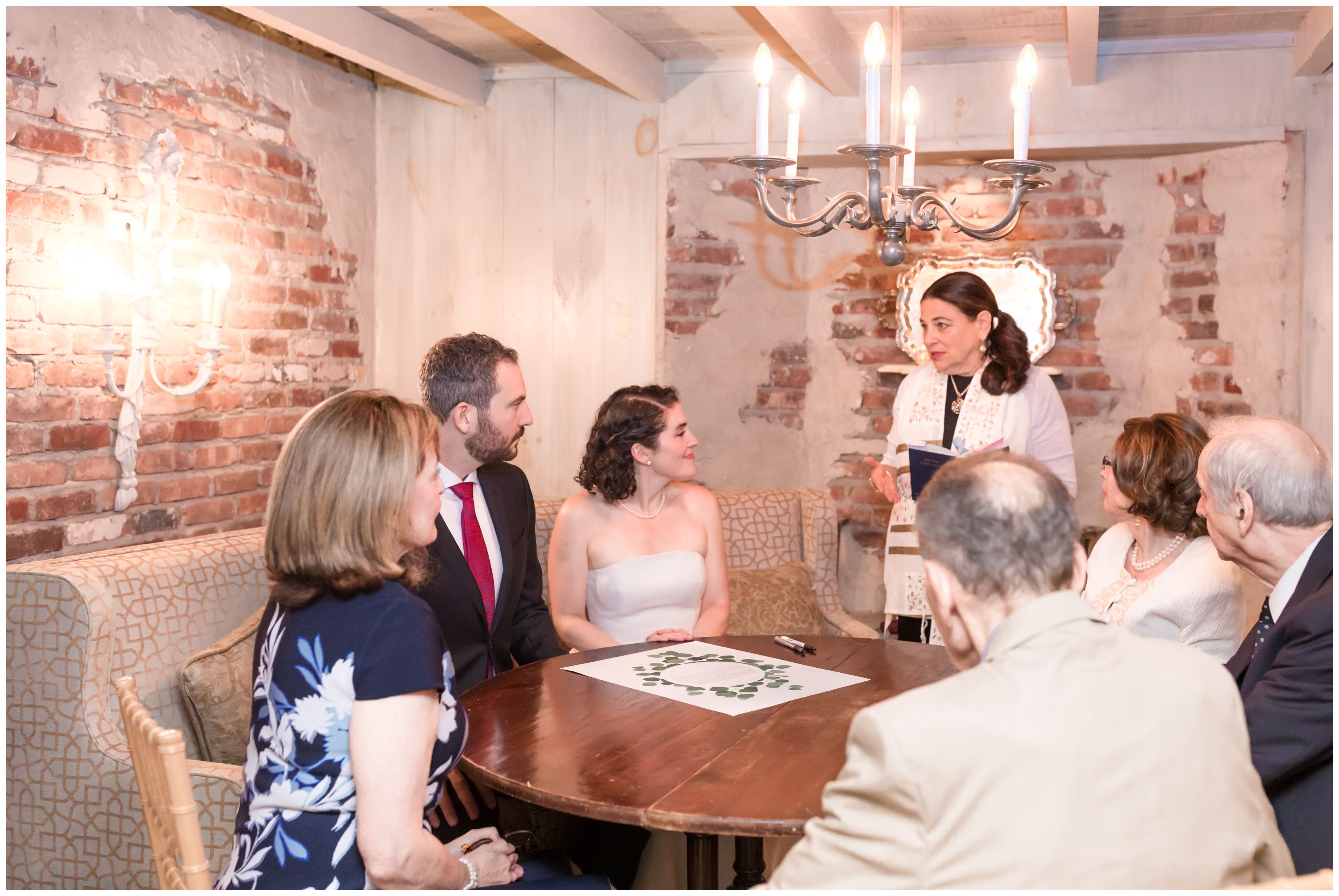 Family and the ketubah signing