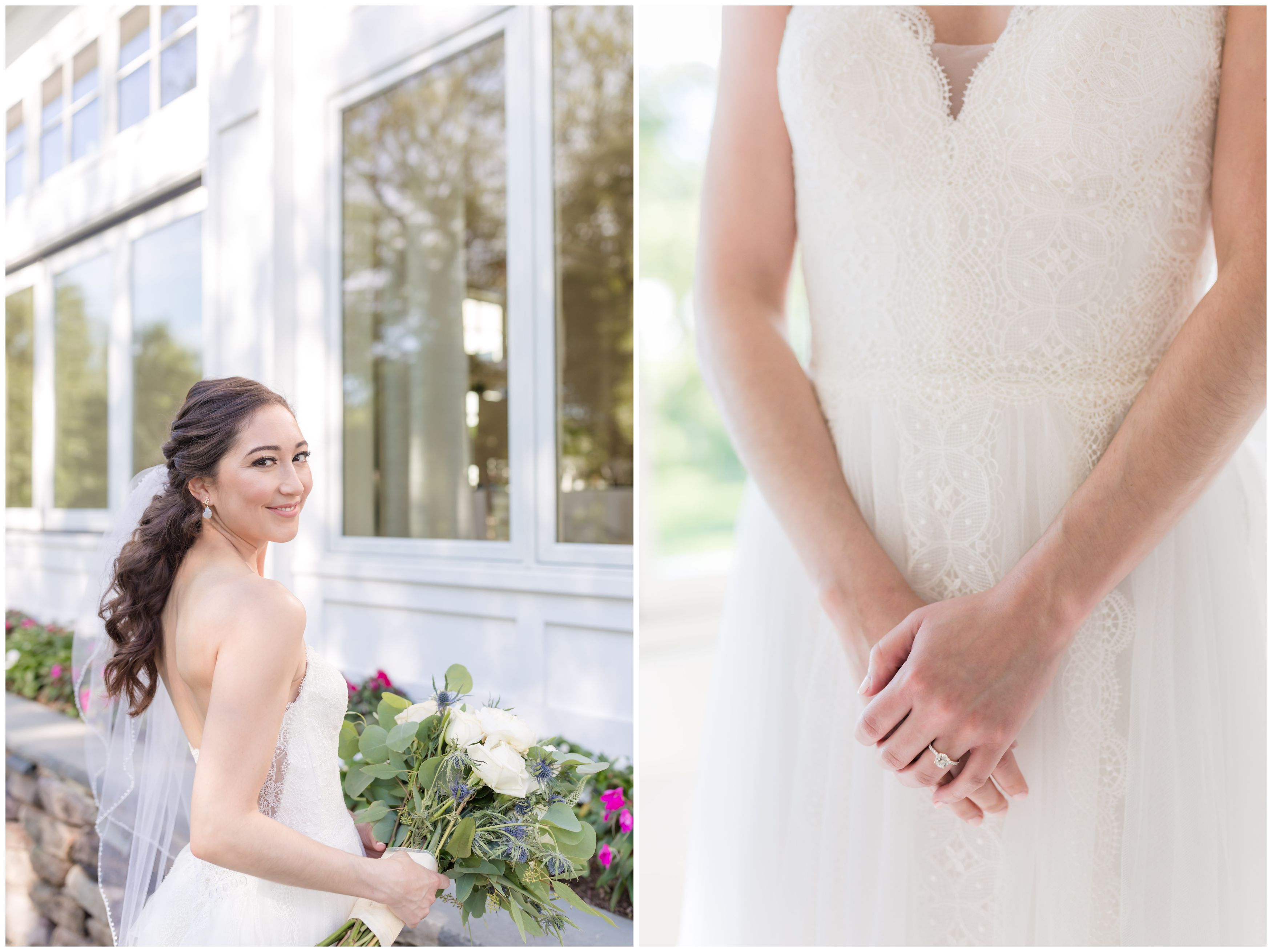 Bridal portraits and details at Indian Trail Club