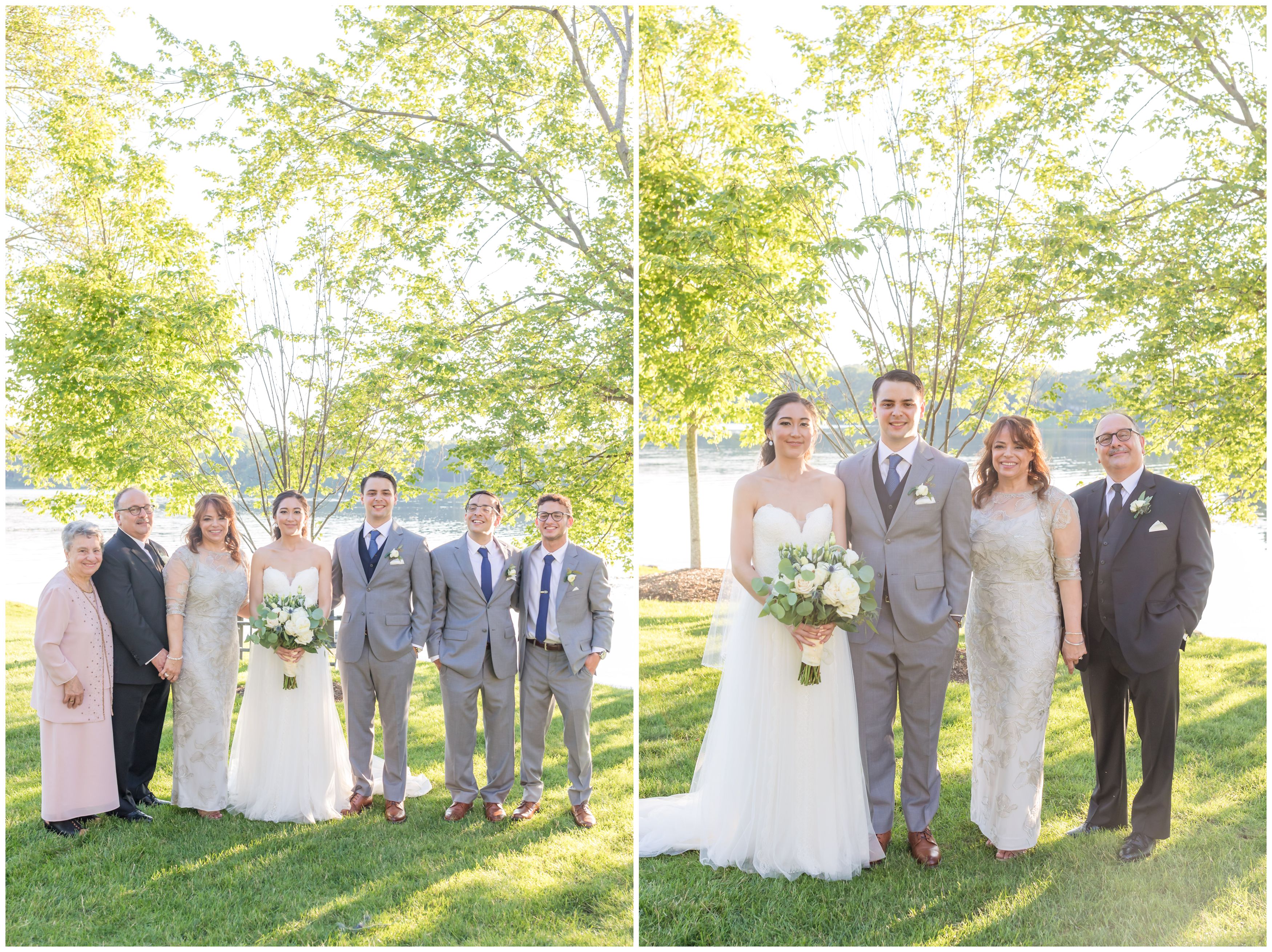 Bride and Groom and Groom family photo