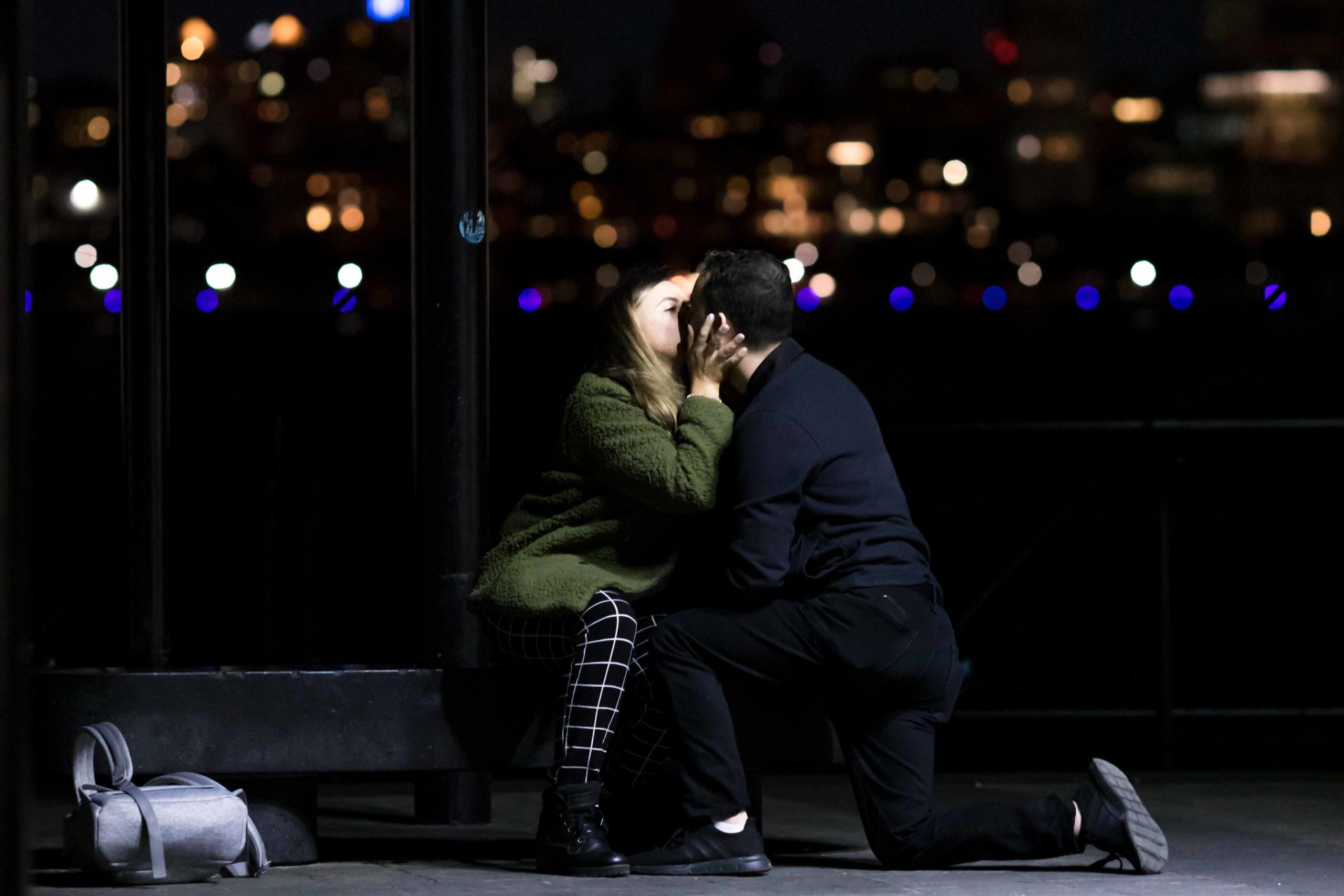 Pier A Hoboken Night Proposal Photographer