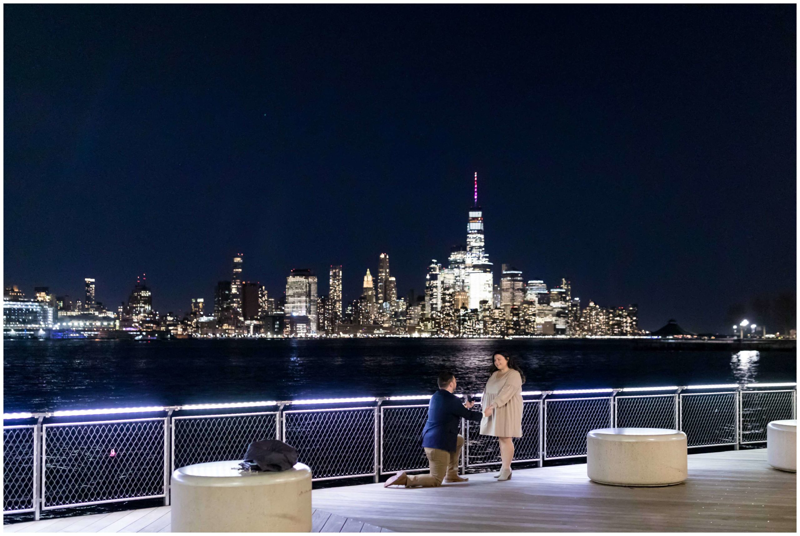 Hoboken Pier C Night Proposal Photo